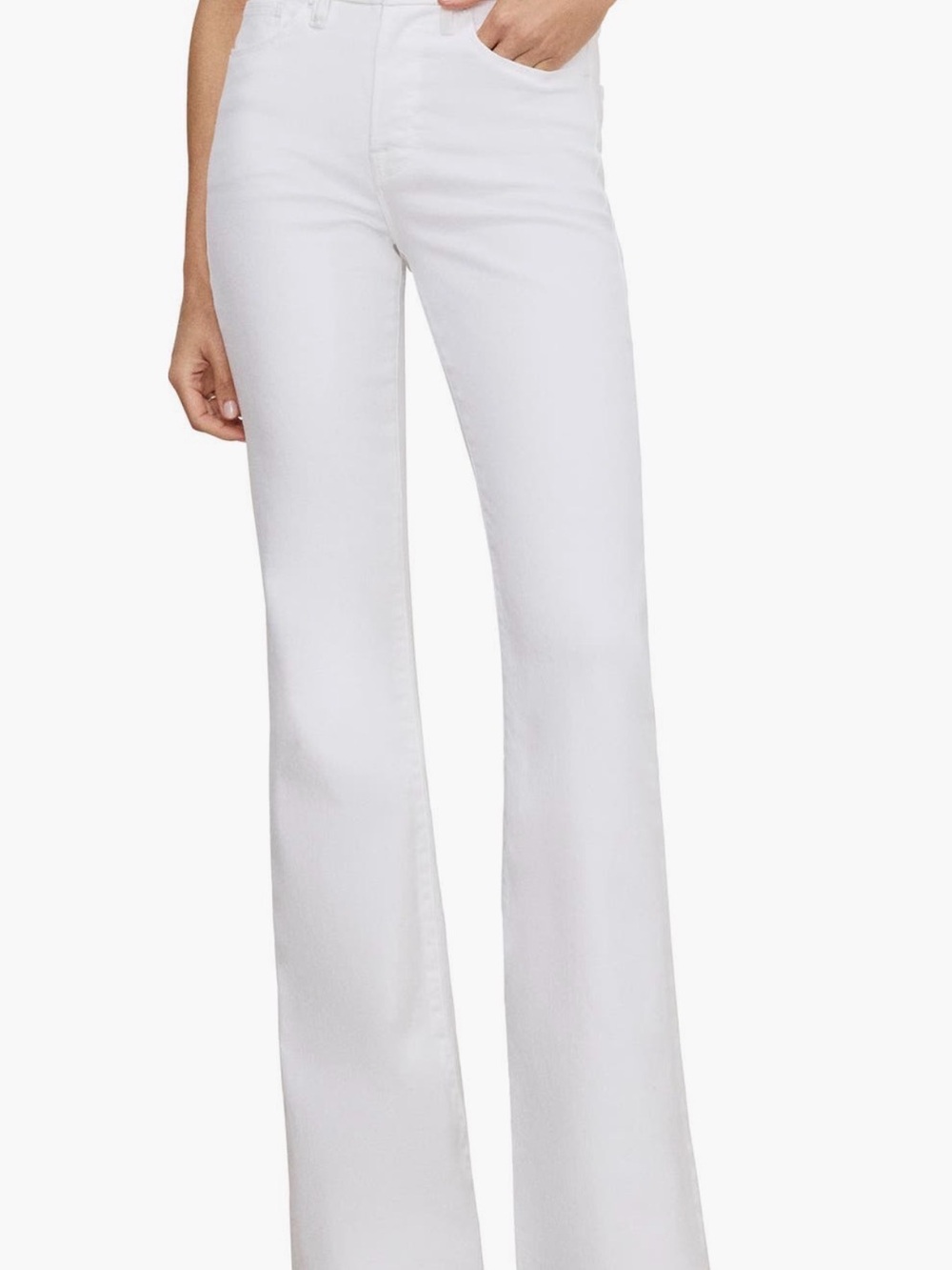 Good American White High-Rise Flare Jeans